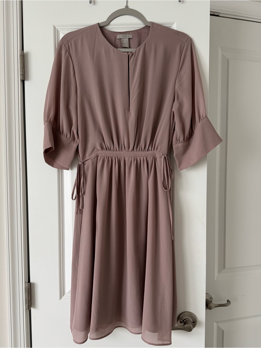 2 Dress Bundle Midi Maxi Dresses Sim & Sam H&M Tan Eyelet Mauve Chiffon Size S - Picture 6 of 9